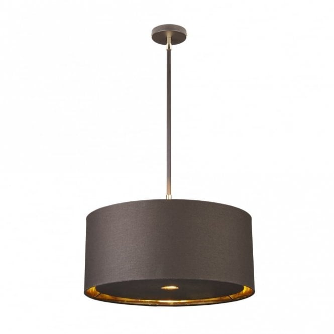BALANCE modern brown ceiling pendant light with brass detailing
