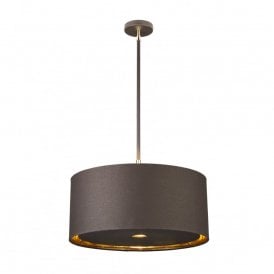 BALANCE modern brown ceiling pendant light with brass detailing