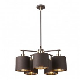 BALANCE modern dark brown ceiling light with brass detailing