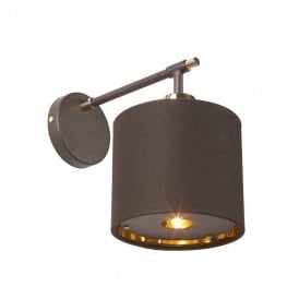 BALANCE modern dark brown wall light with brass detailing