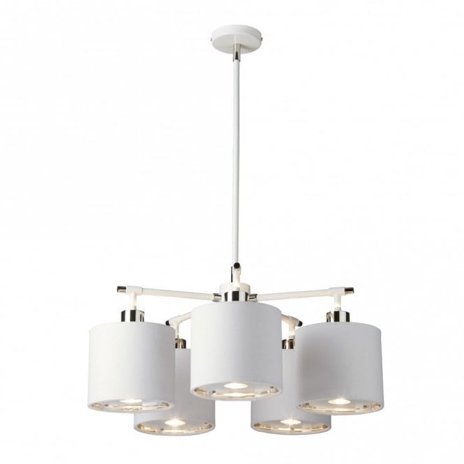 BALANCE modern white ceiling light with nickel detailing