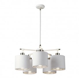 BALANCE modern white ceiling light with nickel detailing