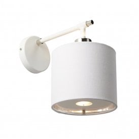 BALANCE modern white wall light with nickel detailing