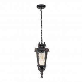 BALTIMORE decorative bronze exterior hanging porch lantern (medium)