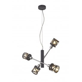 BANDEAU 4 light linear ceiling light in matt grey with adjustable arms
