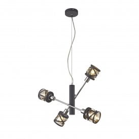 BANDEAU 4 light linear ceiling light in matt grey with adjustable arms