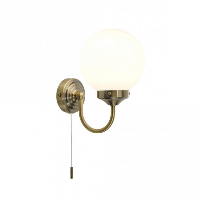 BARCLAY traditional antique brass bathroom wall light