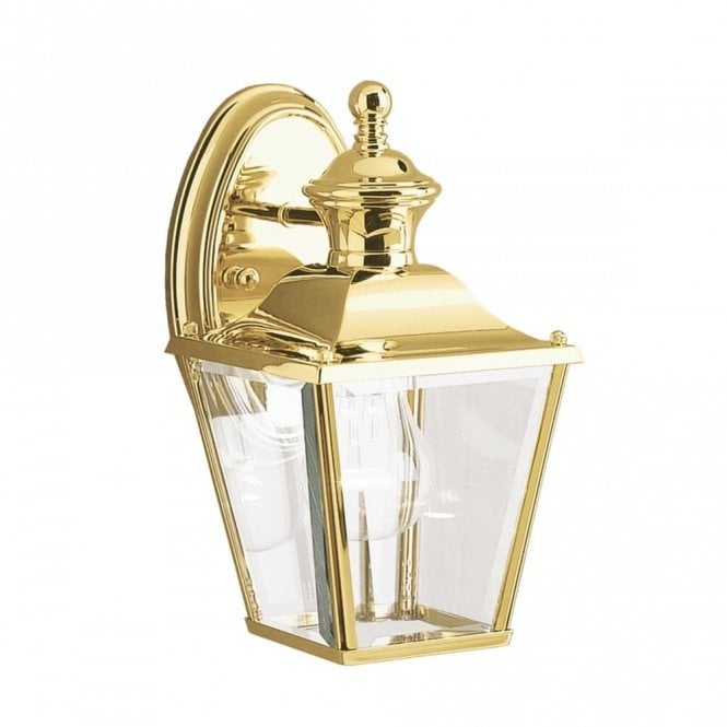 BAY SHORE traditional solid brass outdoor wall lantern - small