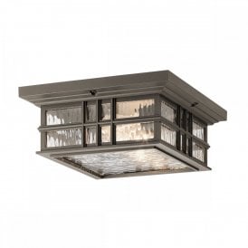 BEACON SQUARE traditional bronze flush fit porch ceiling light for seaside locations