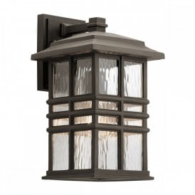 BEACON SQUARE traditional bronze outdoor wall lantern for seaside locations - medium