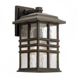 BEACON SQUARE traditional bronze outdoor wall lantern for seaside locations - medium
