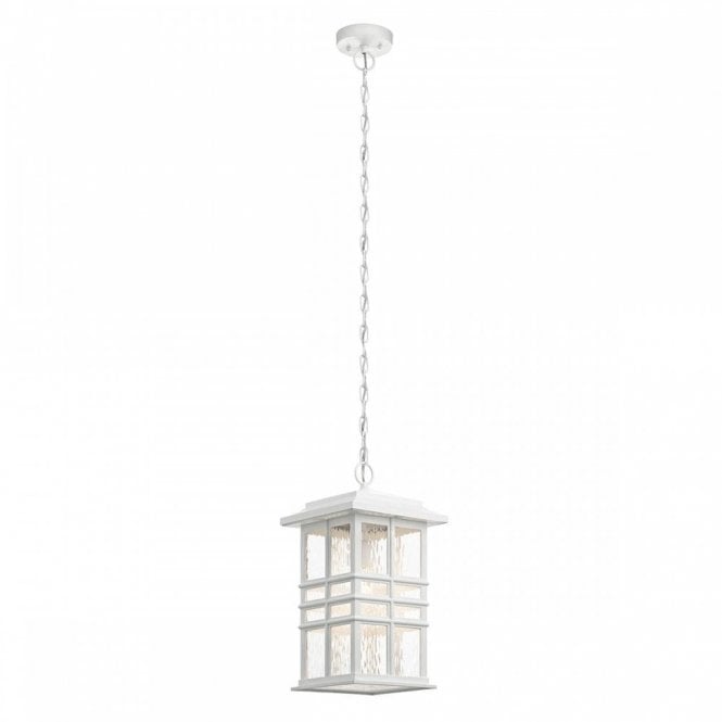 BEACON SQUARE traditional white hanging porch lantern for seaside locations