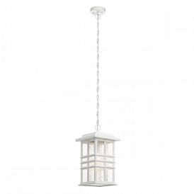BEACON SQUARE traditional white hanging porch lantern for seaside locations