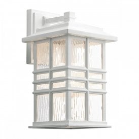 BEACON SQUARE traditional white outdoor wall lantern for seaside locations - medium