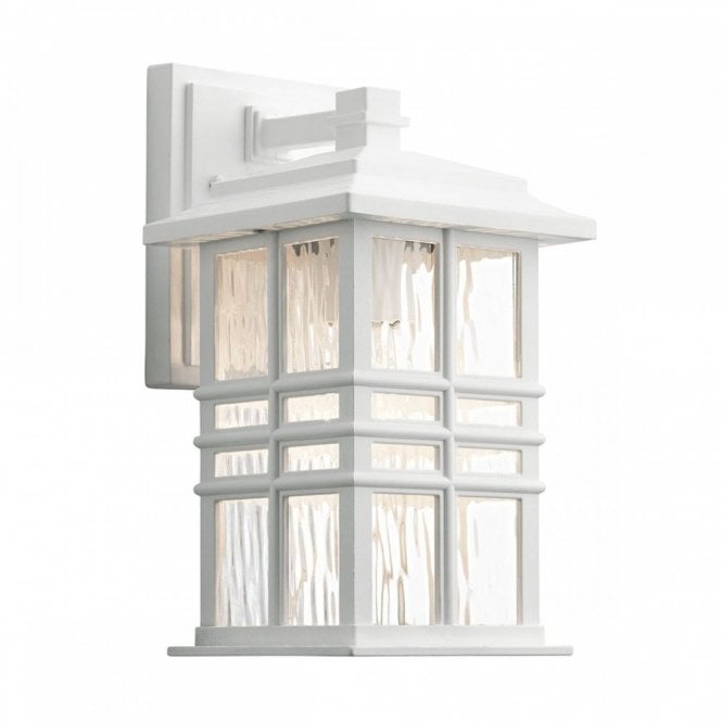 BEACON SQUARE traditional white outdoor wall lantern for seaside locations - small