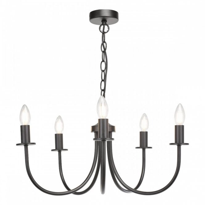 Becca 5 Light Pendant in Matt Black (Fitting Only)
