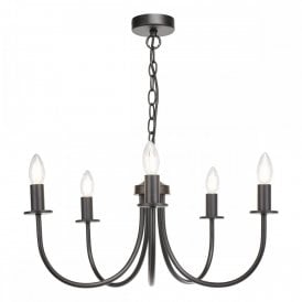 matte black 5 arm pendant chandelier