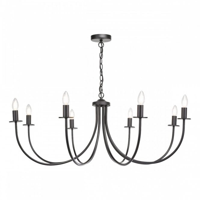 Becca 8 Light Pendant in Matt Black (Fitting Only)