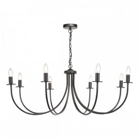 matte black 8 arm pendant chandelier