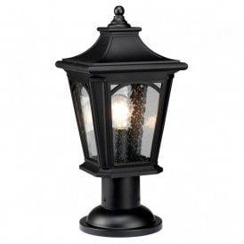 BEDFORD traditional black garden gate post lantern for extreme weather conditions