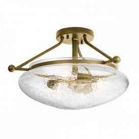 BELLE 3 Light Semi-Flush Mount | Brushed Natural Brass |