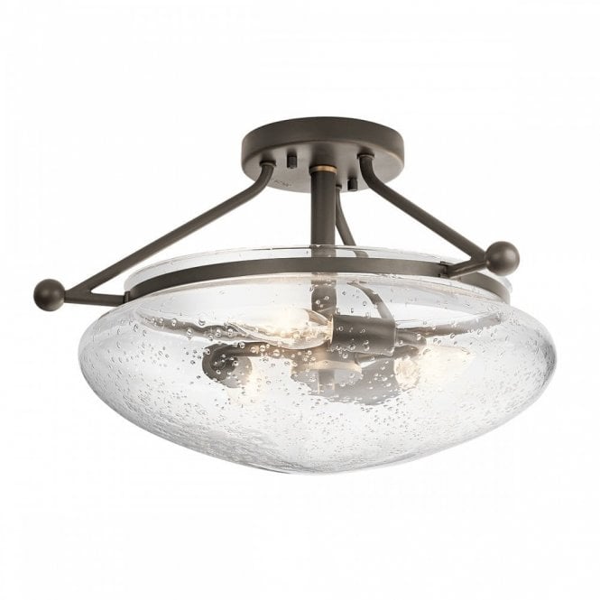 BELLE 3 Light Semi-Flush Mount | Old Bronze Finish |