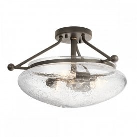 BELLE 3 Light Semi-Flush Mount | Old Bronze Finish |