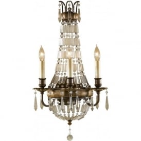 BELLINI traditional bronze wall sconce with crystal