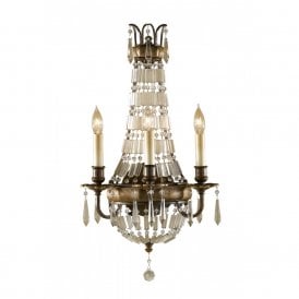 BELLINI traditional bronze wall sconce with crystal
