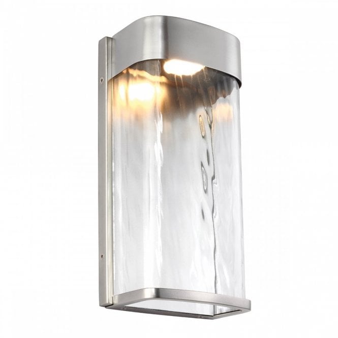 BENNIE modern LED garden wall light in brushed steel - large