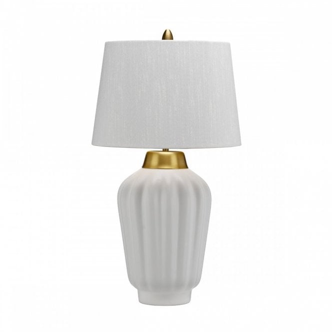 BEXLEY 1 Light Table Lamp | White & Brushed Brass