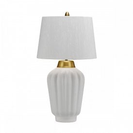 BEXLEY 1 Light Table Lamp | White & Brushed Brass