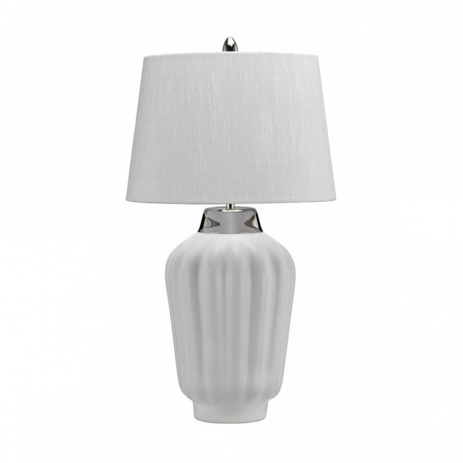 BEXLEY 1 Light Table Lamp | White & Polished Nickel