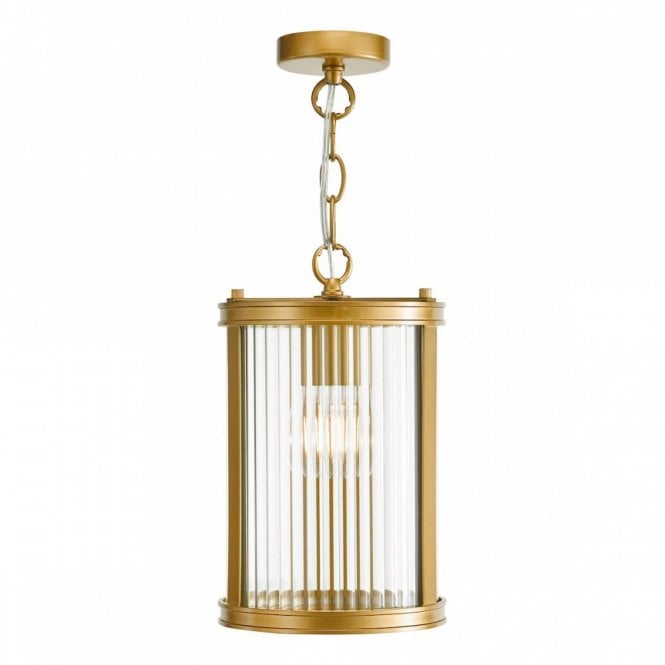 Bianka Pendant in Bronze with Ribbed Glass