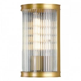 bronze and ribbed glass wall light