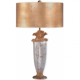 BIENVILLE designer gold and silver base table lamp with shade