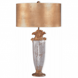 BIENVILLE designer gold and silver base table lamp with shade