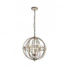 BIJOUX large crystal orb ceiling pendant on polished nickel frame