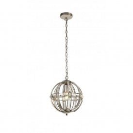 BIJOUX small crystal orb ceiling pendant on polished nickel frame