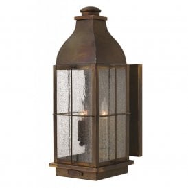 BINGHAM rustic cast brass garden wall light - large