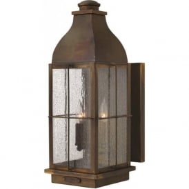 BINGHAM rustic cast brass garden wall light - large