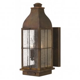 BINGHAM rustic cast brass garden wall light - medium
