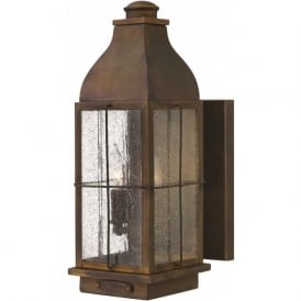 BINGHAM rustic cast brass garden wall light - medium