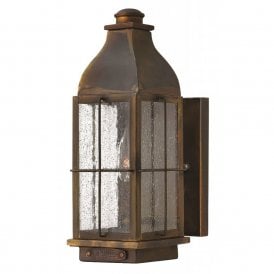 BINGHAM rustic cast brass garden wall light - small