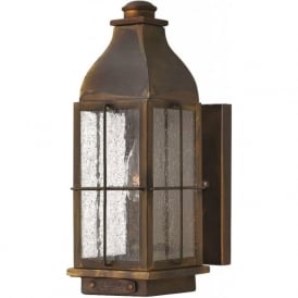 BINGHAM rustic cast brass garden wall light - small