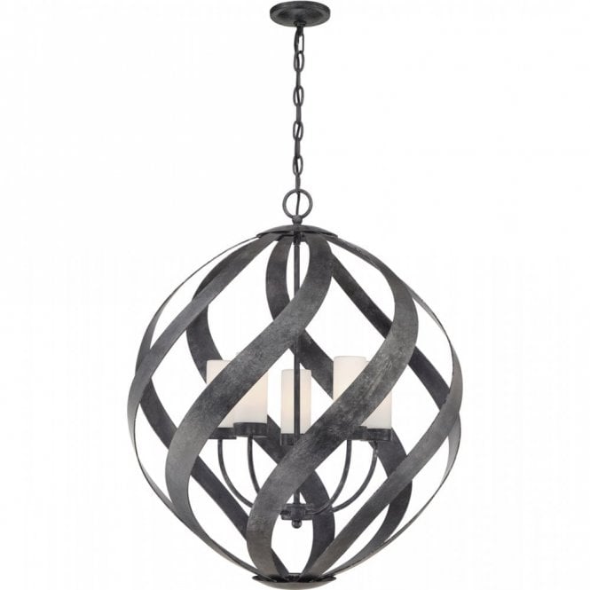 BLACKSMITH Large Charcoal Iron Outdoor Chandelier