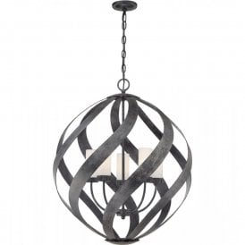 BLACKSMITH Large Charcoal Iron Outdoor Chandelier