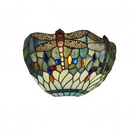 BLUE DRAGONFLY Tiffany wall uplighter light