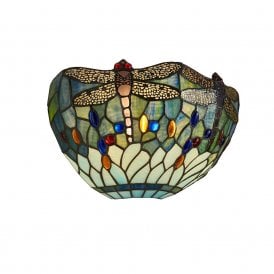 BLUE DRAGONFLY Tiffany wall uplighter light