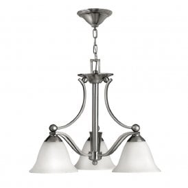 BOLLA brushed nickel ceiling light with 3 bulbs